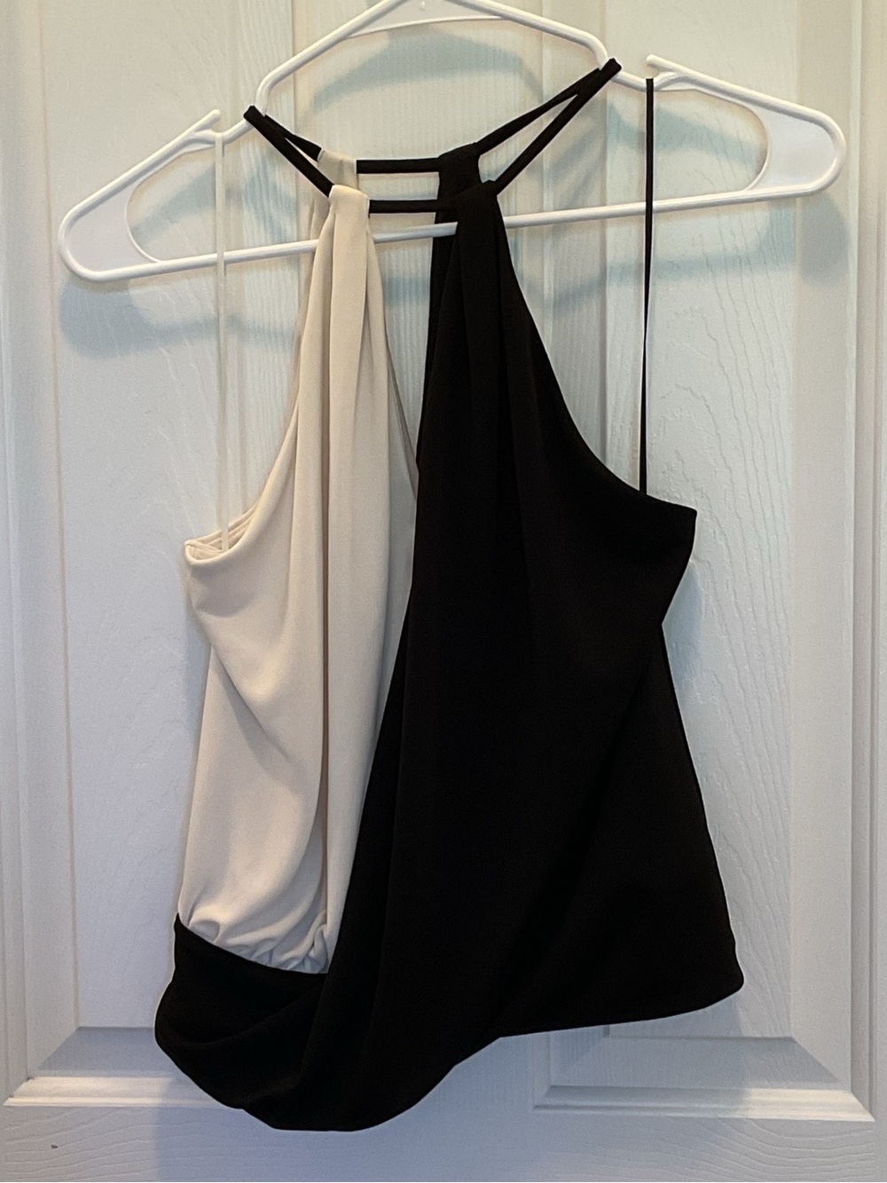 Express Two-Tone Surplice Camisole - Black & Cream